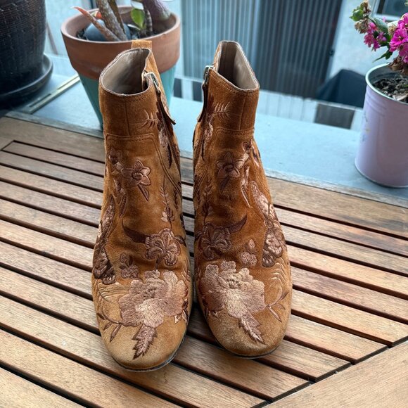 Johnny Was Taline Heeled Booties Size 10 - Picture 3 of 8